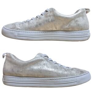 Paul Green Mineral Metallic Silver White Scotty Sneakers Shoes Women AUS9 US 11
